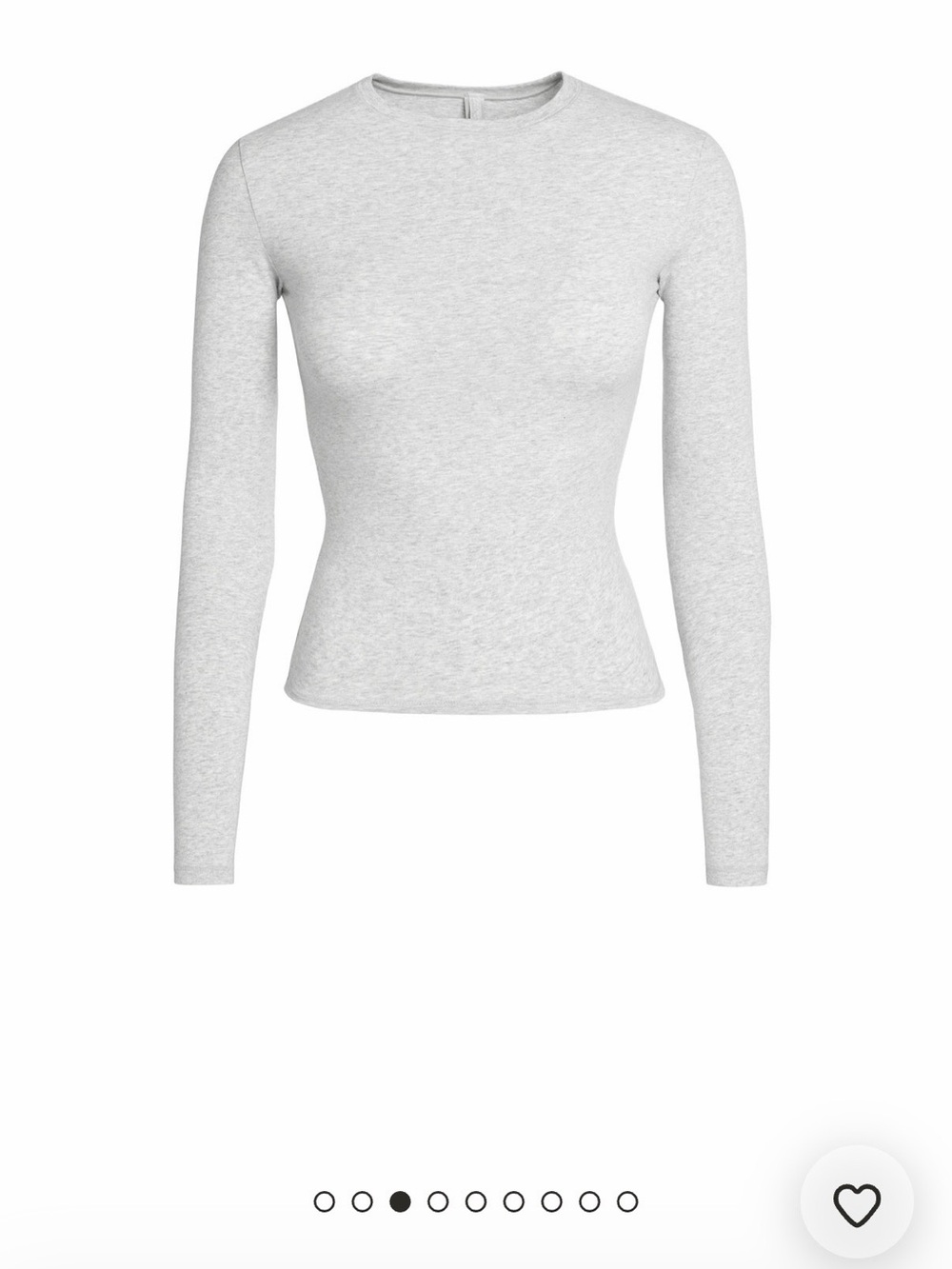 SKIMS Cotton Jersey Long Sleeve Top - Light Heather Gray
